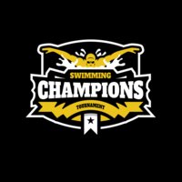 Champions Swimming Tournament logo template